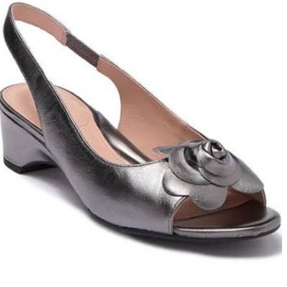 Gunmetal Silky Dusted Rose Slingback Pump
